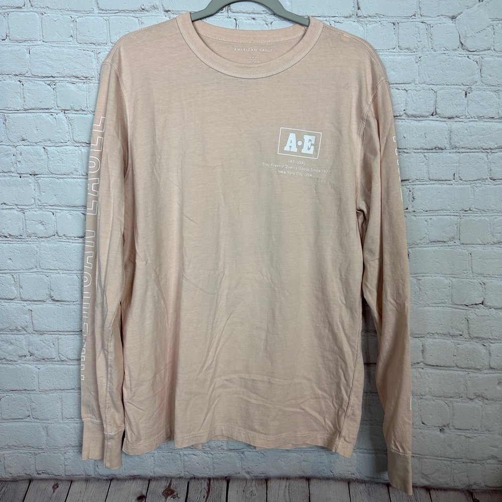American Eagle Mens Long Sleeve‎ Pullover Standard Fit T-shirt, Sz M, GUC
